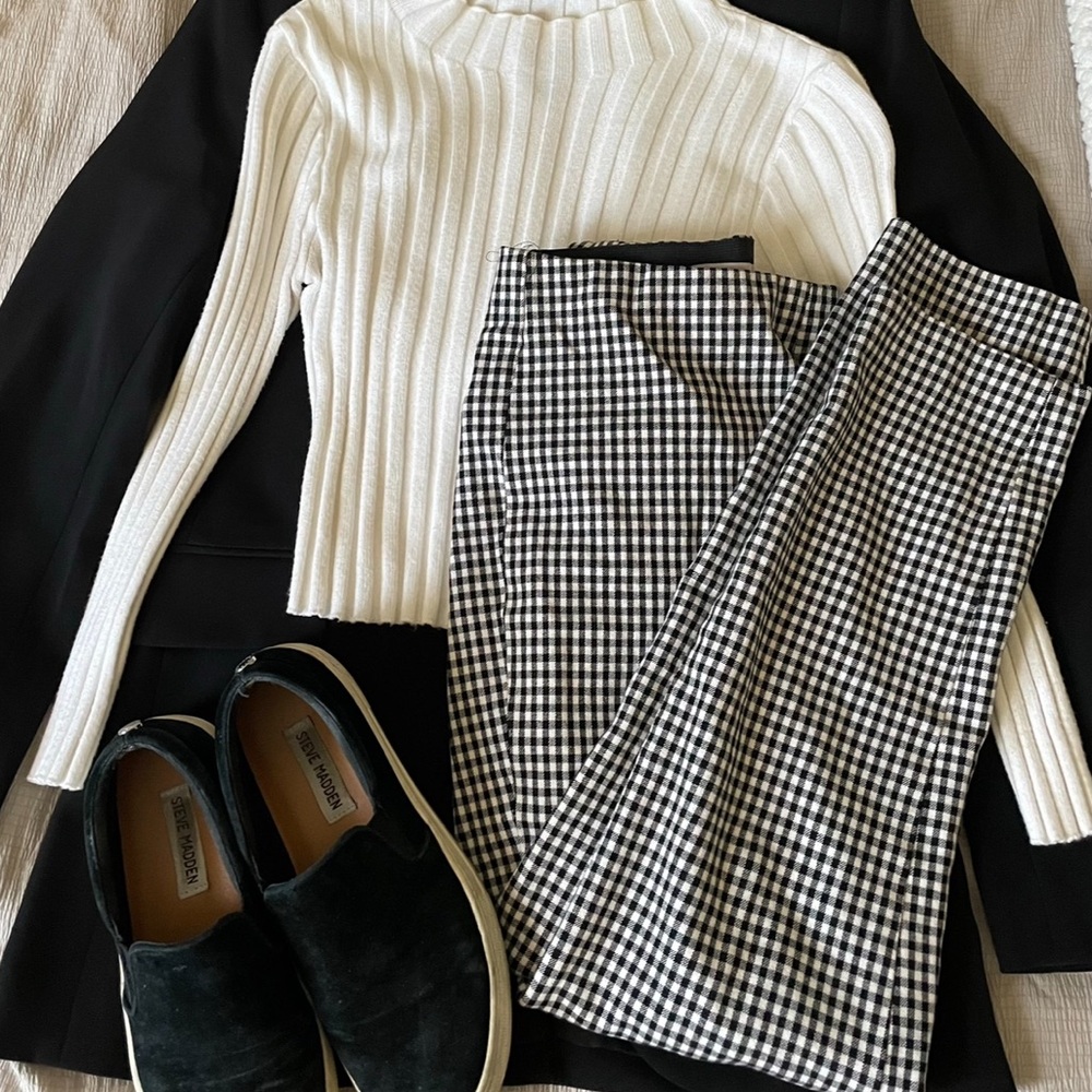 H&M Women’s Black & White Plaid Dress Pants Size XS